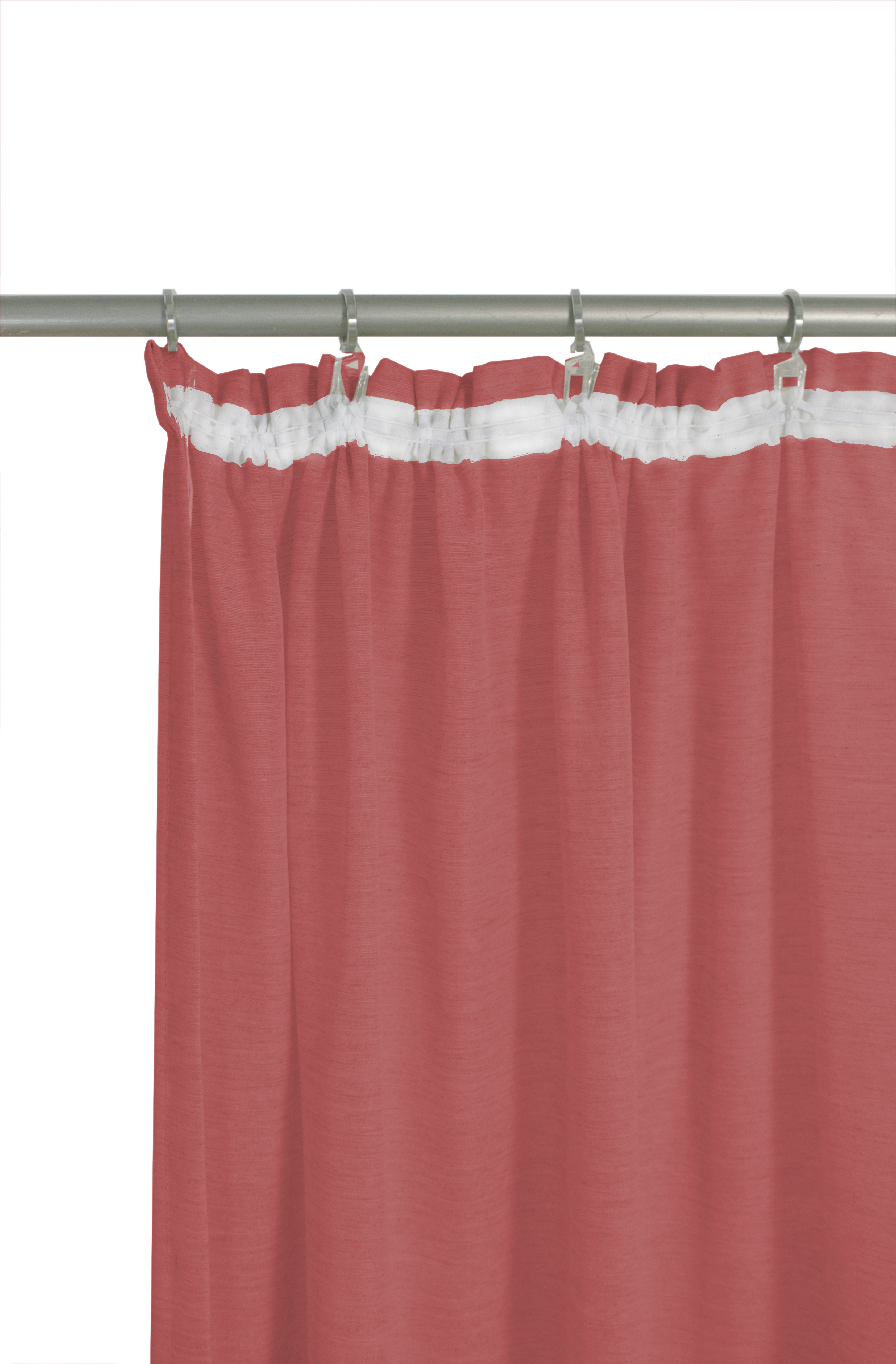 Lorca (Vorhang) - Farbe: Rot | Größe: 245 x 142 cm | Aufmachung: Kräuselband