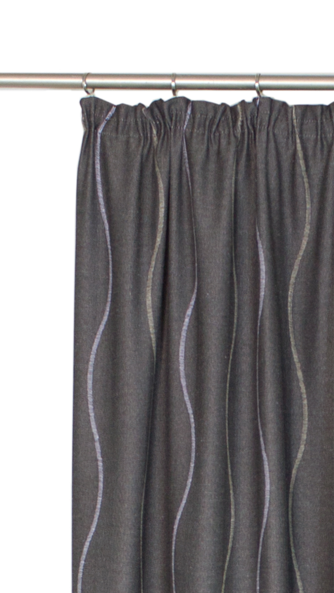 Sepino (Vorhang) - Farbe: Grau | Aufmachung: Kräuselband | Größe: 220 x 132  cm